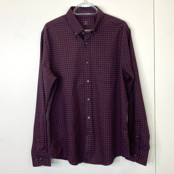 UNTUCKit Other - UNTUCKit Leland Flannel Long Sleeve Button Shirt Large Mens Red Blue Plaid Check